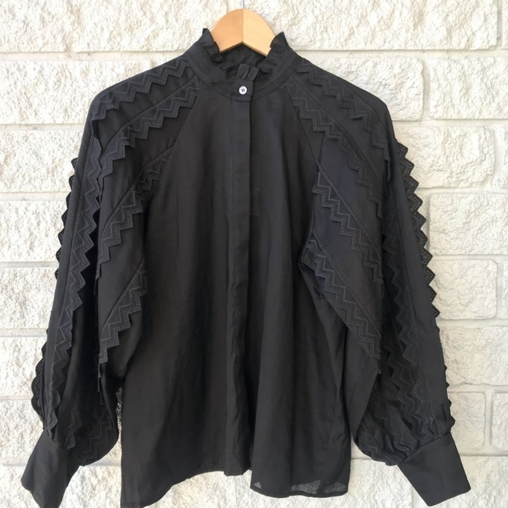 NWT Sea New York Black Zig Zag Top